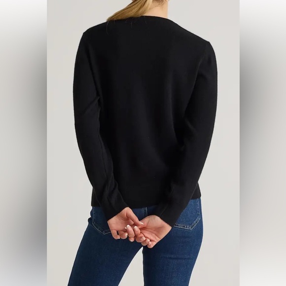 Quince Mongolian Cashmere Crewneck Sweater Black Size L - Picture 5 of 11